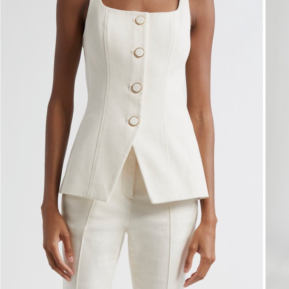 Veronica Beard Ivory Buttoned Tunic - image 1